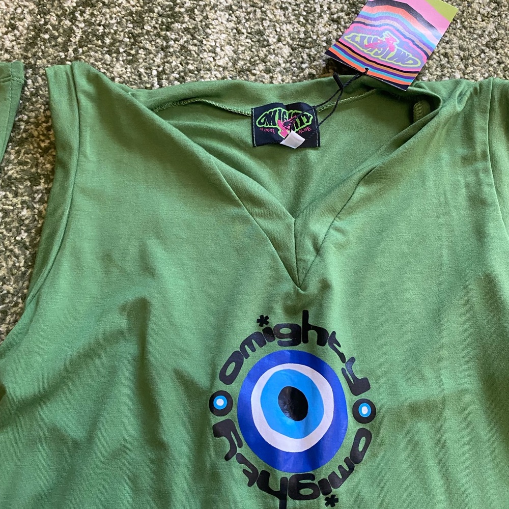 o mighty evil eye v neck green - Picture 3 of 3